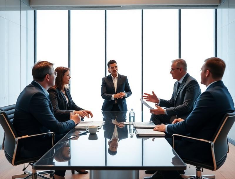 Consulting executives in strategic meeting